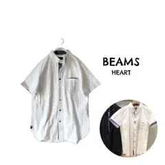 BEAMS HEART/ビームスハート ミニドットマルチボタンシャツ S