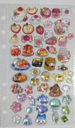 【おすそ分け】ぷっくりシール 猫 うさぎ 桜 スイーツ 寿司 食べ物 海洋生物