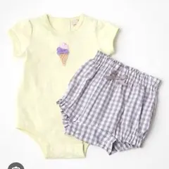 petit main 70サイズ イエロー Tシャツとショートパンツセット