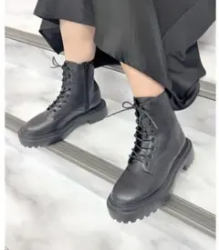 R&E レースアップブーツブラック6.5cm ショートブーツ 美品