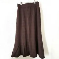 ブラウン チェック柄 フレアスカート