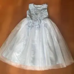 ライトブルー 刺繍 フォーマルドレス