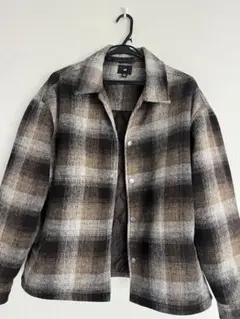 H&M スタイルフィットブラウン チェックシャツ　M