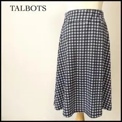 【未使用に近い】タルボット 膝丈 フレアスカート 総柄 ストレッチ ネイビー Mのサムネイル