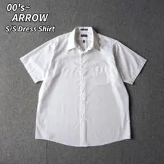 00s ARROW シャツ 無地 白 半袖 ドレスシャツ XL 古着 白シャツのサムネイル