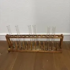 試験管　木製　フラワーベース　レトロ　一輪挿し　花瓶