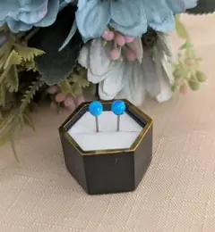 SALE★京都オパールのひと粒ピアス(露草)