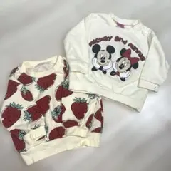 90cm トレーナー ディズニー　いちご柄