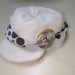 ワンピース トラファルガー・ロー 帽子 キャスケット 缶バッジ付き