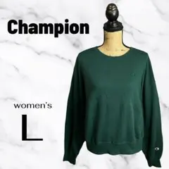 美品✨【champion】スウェットシャツ　ロゴ刺繍　ワンポイント　パイル裏地のサムネイル