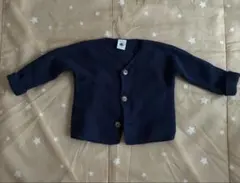 プチバトー　ネイビー ニット Vネック カーディガン