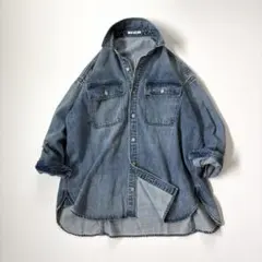 25SS ウィムガゼット DENIMドルマンシャツ ブルー - メルカリ