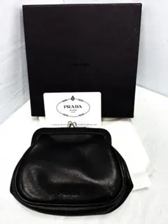 PRADA/プラダ　ブラック コインケース　希少ガマ口美品
