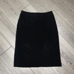 LAPEL GALLERY/黒 タイトスカート スリット付き/M