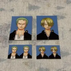 最強ジャンプ付録 顔写真風ステッカー 証明写真 ワンピース サンジ ゾロ