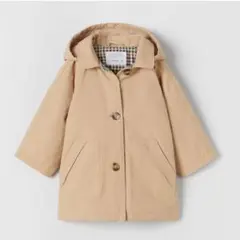ZARA キッズ　ベビー　ボア　ベージュ　コート　トレンチ　ジャンパー