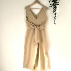 【匿名配送】MAJESTIC L サロペット ウエストリボン M相当 ベージュ