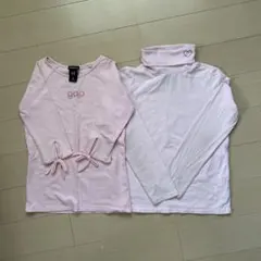 GAP キッズ ストレッチ カットソー 120 七分袖 長袖 ピンク 2枚セット