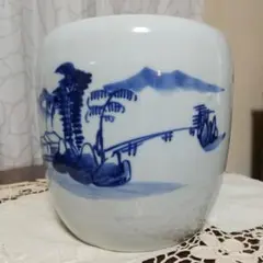 陶器製 植木鉢 白磁 松竹図 手描き 貫入釉 約26×26×25cm 陶器製 植木鉢 白磁 松竹図 手描き 貫入釉 約26×26×25cm - メルカリ