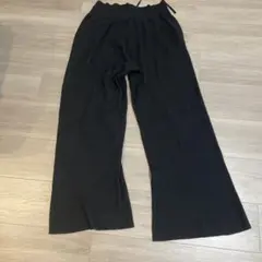 ウォッシャブルニットリブパンツ ブラック M XLのサムネイル
