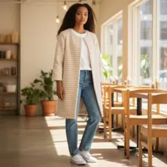 【ユナイテッドアローズ】アンゴラ ノーカラー コート 40