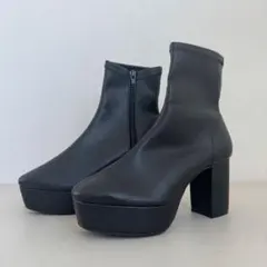ESPERANZA エスペランサ ゆる傾斜ショートブーツ ブラック 厚底 S