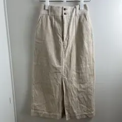 GLOBAL WORK コーデュロイ ロングスカート アイボリー M 秋冬