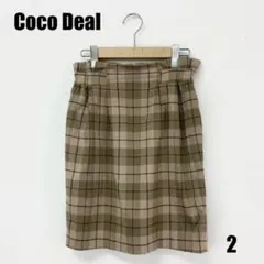 Coco Deal ひざ丈チェックスカート サイズ2 Mサイズ相当 女性のサムネイル