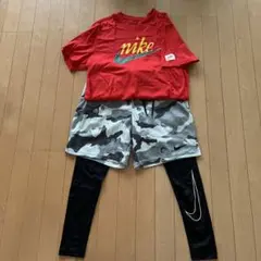 Nike L 赤迷彩ショートパンツセット