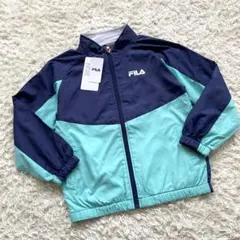 未使用 FILA フィラ 裏トリコット ウィンド ジャケット 紺 緑 130cm