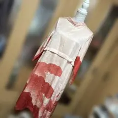 110絹着物リメイク レディース　ワンピース