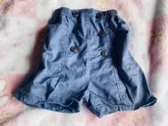ボタン付き ハーフパンツ ネイビー