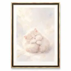 子猫 アートポスター 癒し｜しっぽを抱く夢 Re-12031