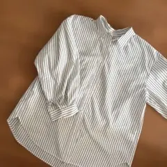 ストライプ 長袖シャツ バルーンスリーブ