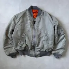 【激レア】USA製 80s 旧タグ アルファインダストリーズ MA-1 シルバー