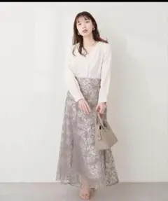 osono長さ変えれるチュール刺繍レーススカート