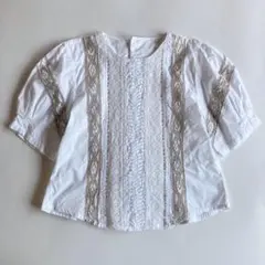 used レトロ レース切り替え ブラウス 古着 ヴィンテージ vintage