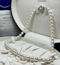 鑑別書付 花珠級照り◆エステール あこや真珠 7.5-8.0㎜ パールネックレス