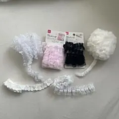 レースリボンセット（白・ピンク・黒）