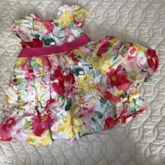 ラルフローレン 80 12M 花柄半袖ワンピース　おむつカバーセット リゾート