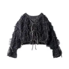 snidel チュールフリルリボンカーディガン