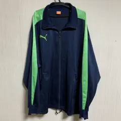 Puma フルジップジャケット ライムグリーン/ネイビー 90's - メルカリ