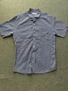 MEN'S MELROSE メンズ 半袖シャツ ドッド柄 ボタン 襟付
