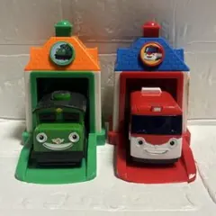 ちび列車ティティポ　ミニカーとおうちのセット　バス　韓国　玩具のサムネイル