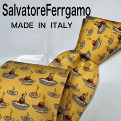 Salvatore Ferragamo ボート柄 ネクタイ