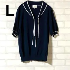 EMMA JAMES 半袖　トップス　ネイビー　L