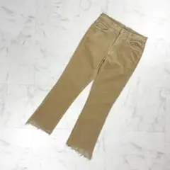 美品MOTHER カットオフコーデュロイパンツ ベージュ サイズ27*FD956
