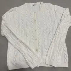 ユニクロ　UNIQLO ケーブルニットカーディガン　白　S
