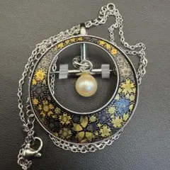 AMITA アミタ 京象嵌 2WAYブローチ　アコヤ真珠付 STERLING刻印