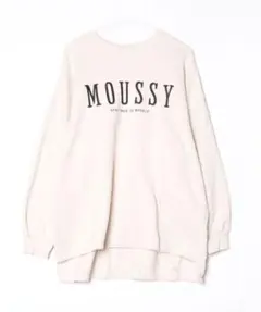 MOUSSY ロゴ刺繍 スウェット トレーナー アイボリー